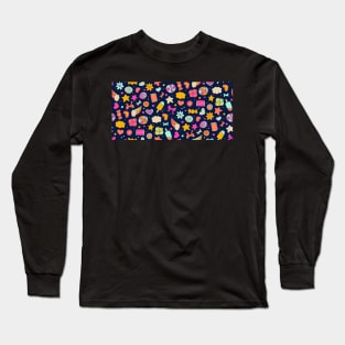 Cute Kawaii Fun Confettie | Flower, Cloud, Star, Heart, Popsicle, Bow, Candy Long Sleeve T-Shirt